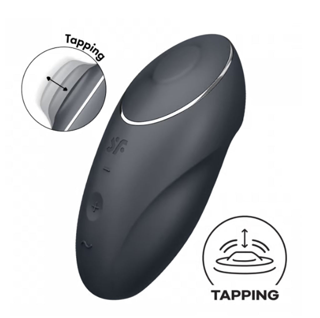 Tap & Climax – Soft Touch Vibrator in Grey