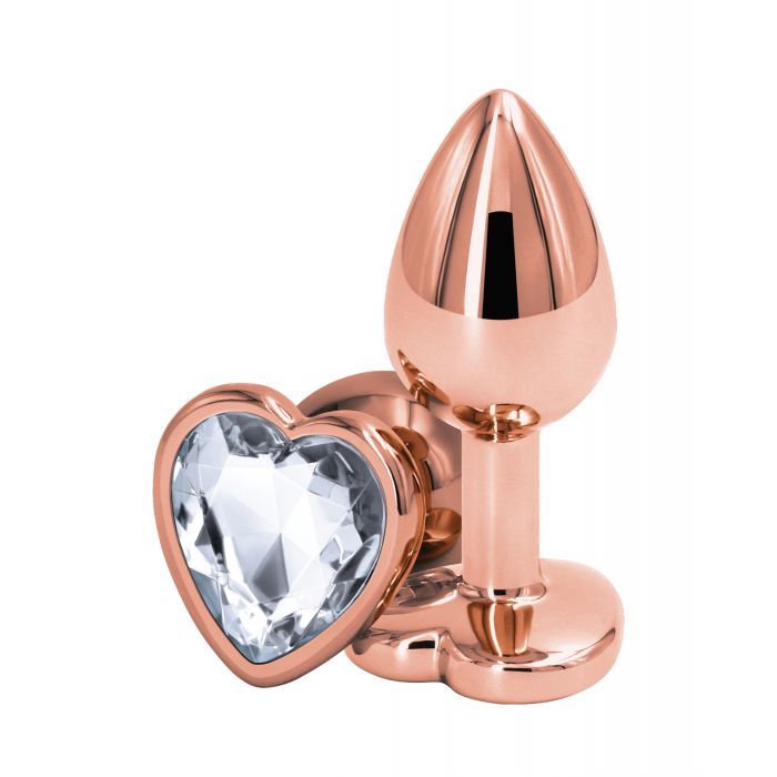Rose Gold Heart – Clear Gem Plug