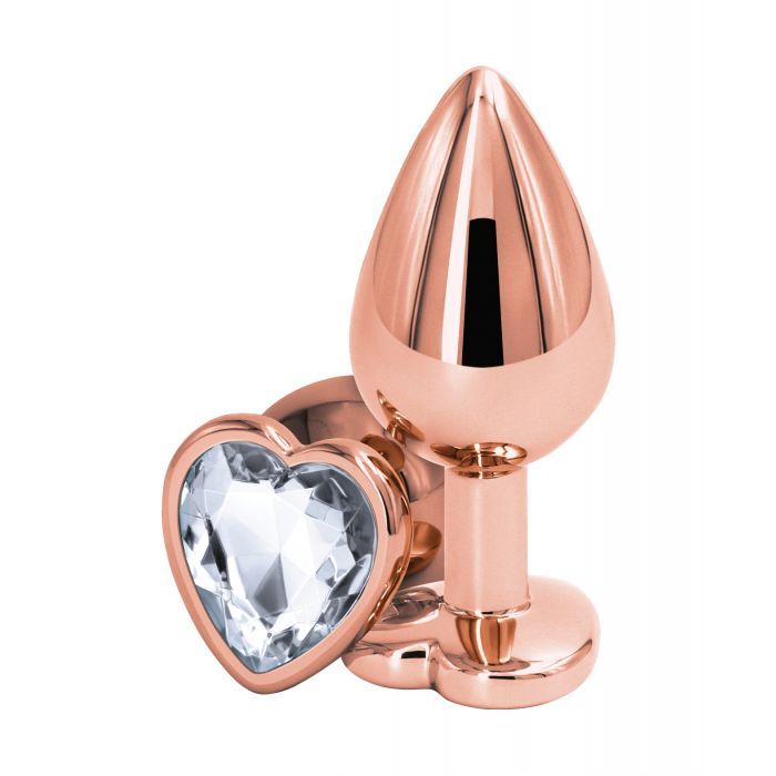 Rose Gold Heart – Clear Gem Plug