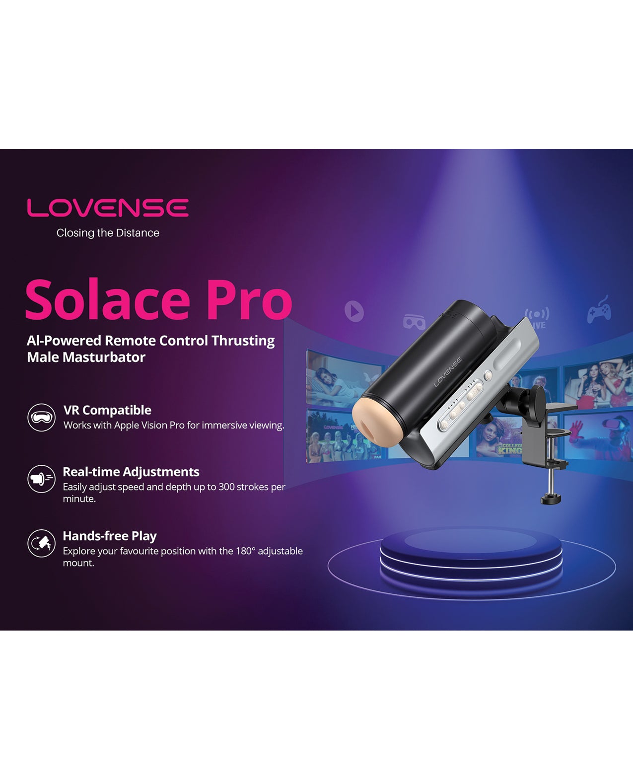Solace Pro – Thrusting Masturbator (Black)