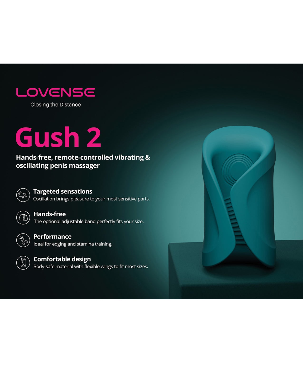 Gush 2 – Hands-Free Masturbator (Teal)