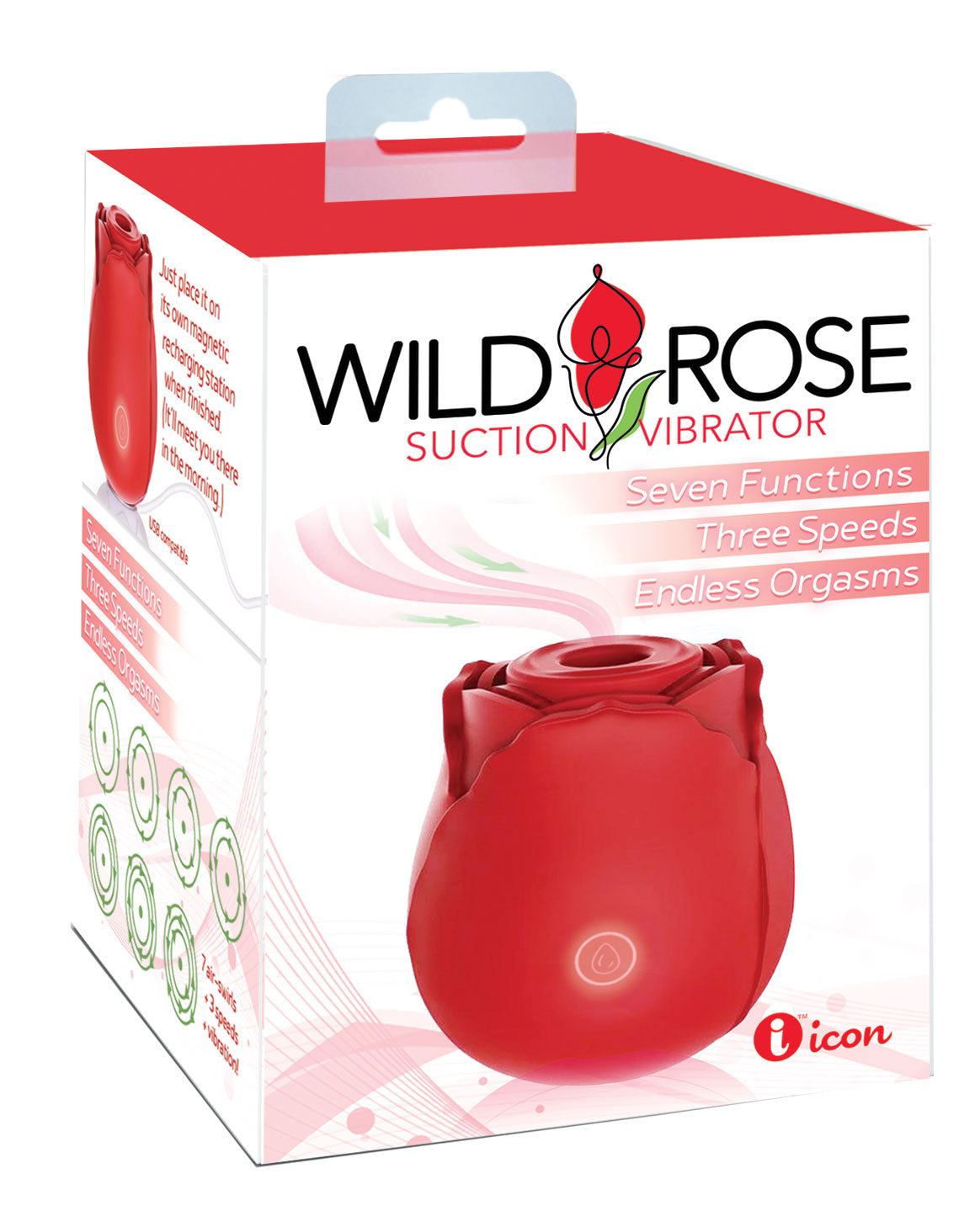 Wild Rose – Suction Vibrator in Red
